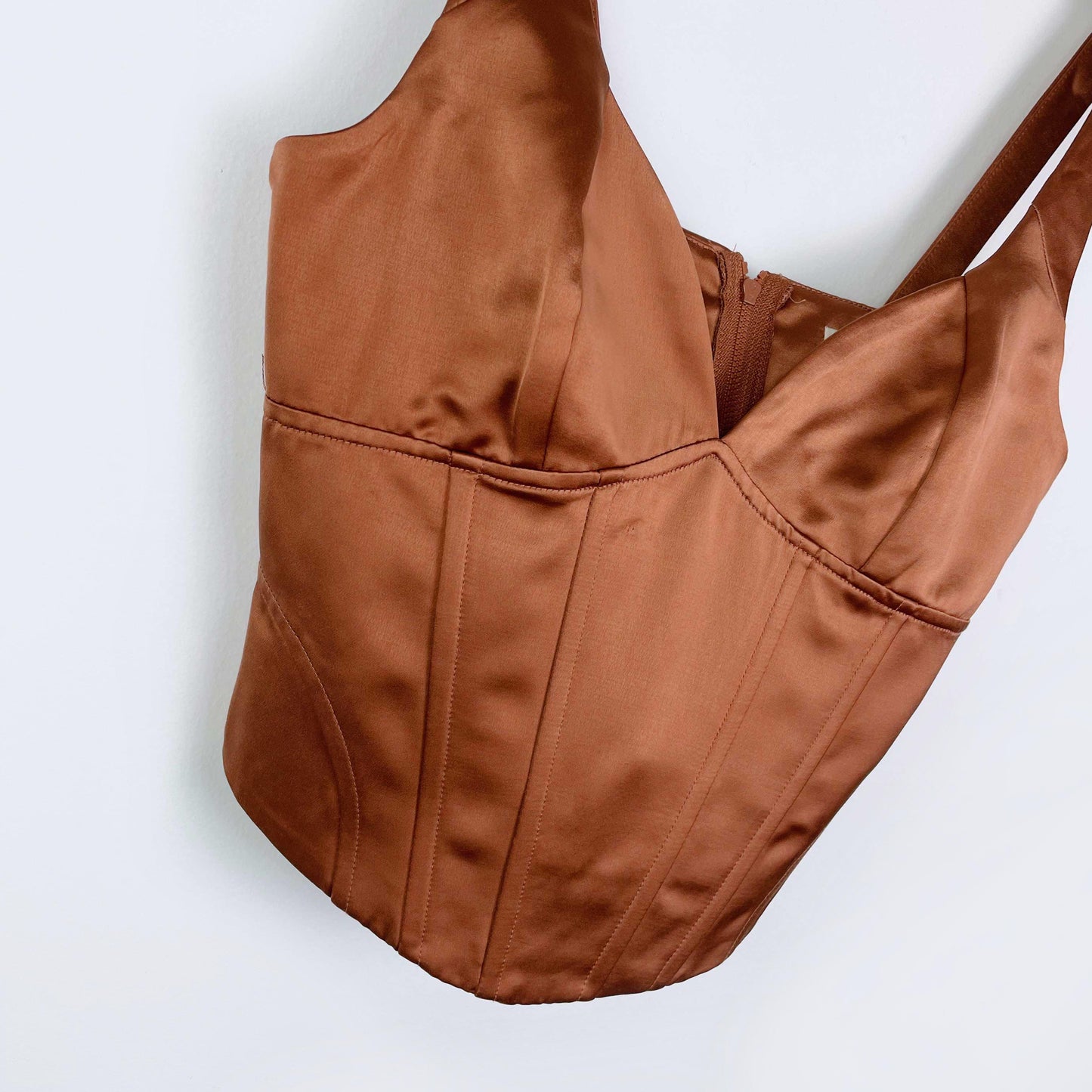 nwot jason wu bronze satin bustier - size small