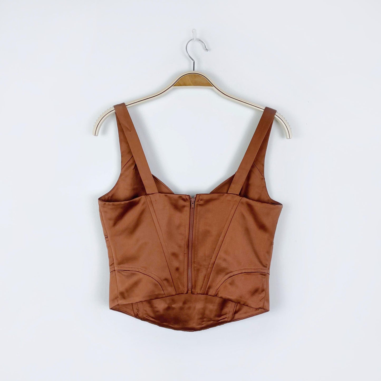nwot jason wu bronze satin bustier - size small
