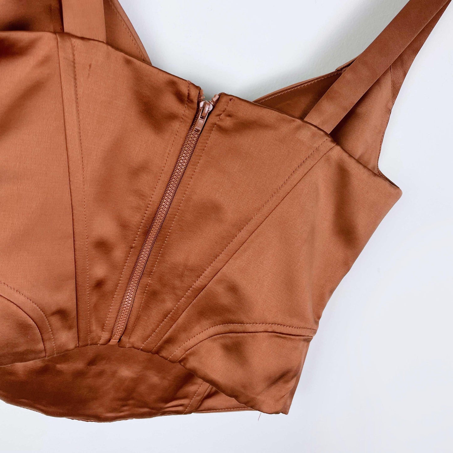 nwot jason wu bronze satin bustier - size small