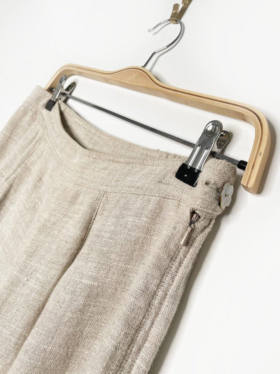 x2 atelier lyse spenard 100% linen knit woven shirt + pants set - good market thrift store