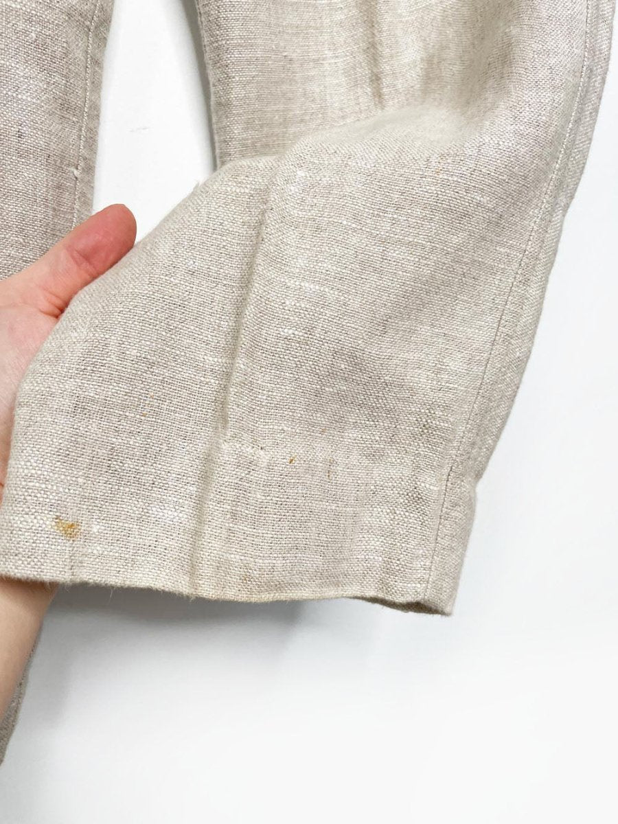 x2 atelier lyse spenard 100% linen knit woven shirt + pants set - good market thrift store