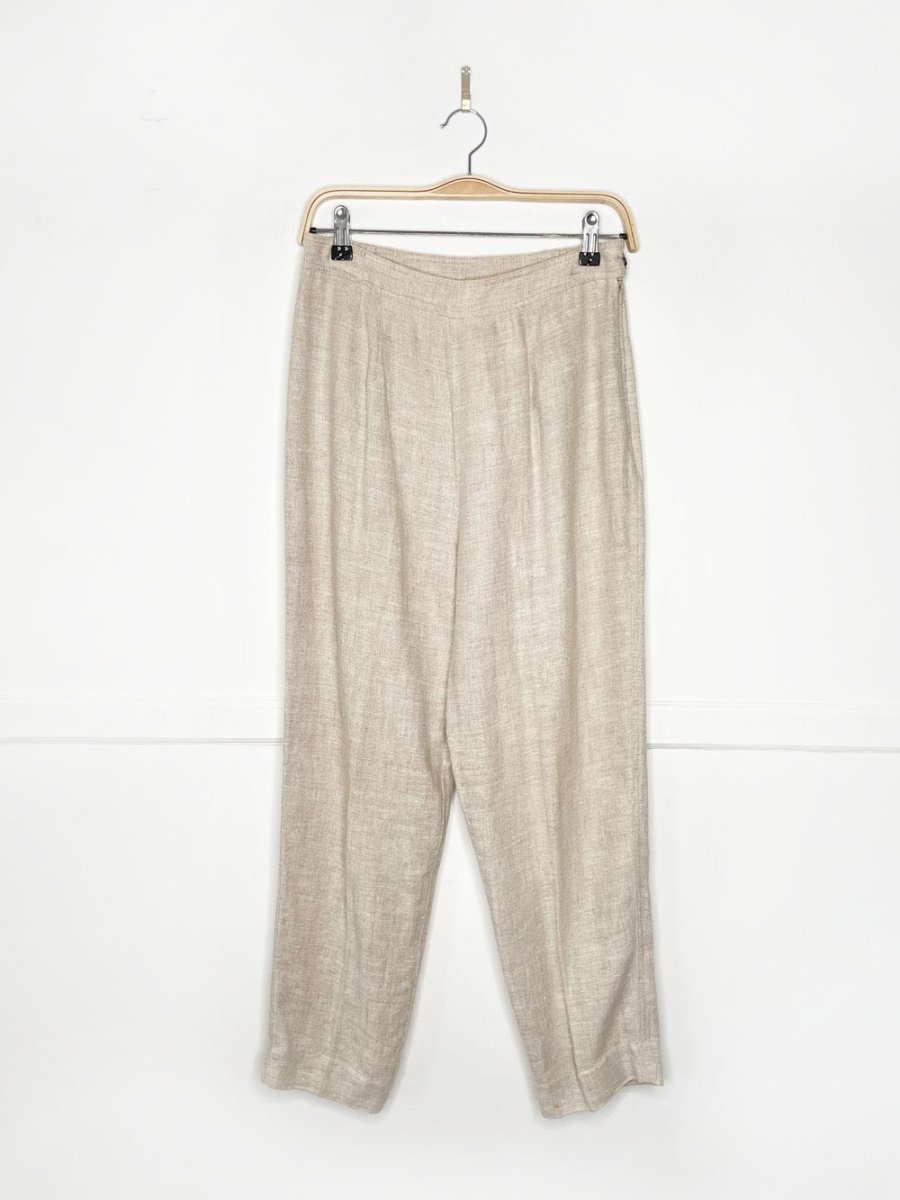 x2 atelier lyse spenard 100% linen knit woven shirt + pants set - good market thrift store