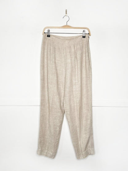 x2 atelier lyse spenard 100% linen knit woven shirt + pants set - good market thrift store