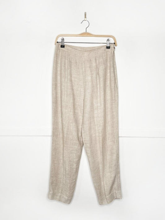 x2 atelier lyse spenard 100% linen knit woven shirt + pants set - good market thrift store