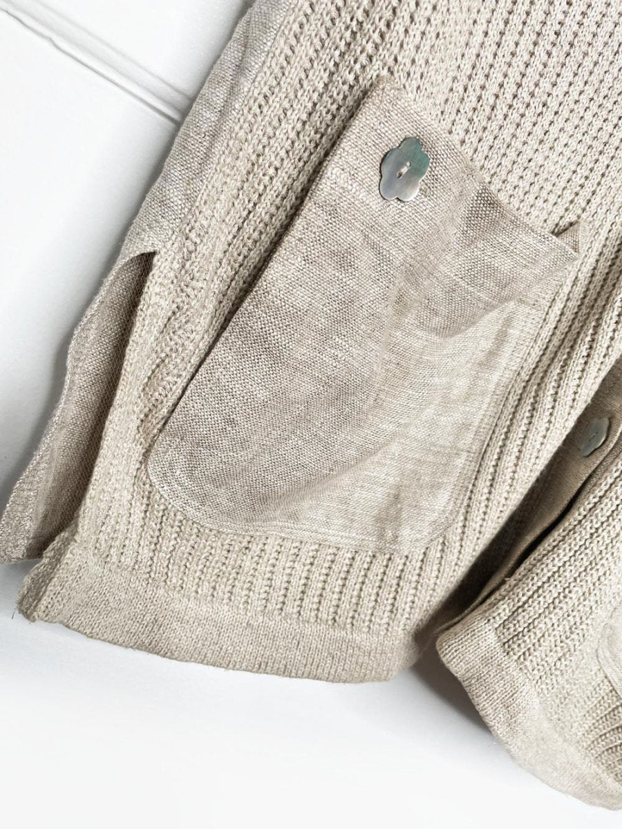 x2 atelier lyse spenard 100% linen knit woven shirt + pants set - good market thrift store