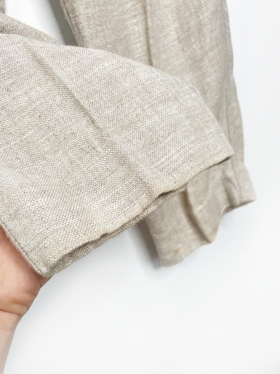 x2 atelier lyse spenard 100% linen knit woven shirt + pants set - good market thrift store