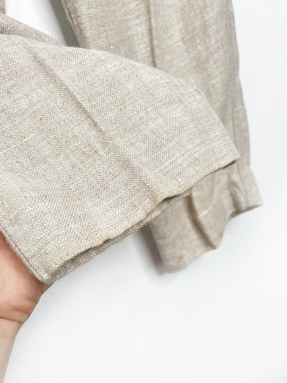 x2 atelier lyse spenard 100% linen knit woven shirt + pants set - good market thrift store