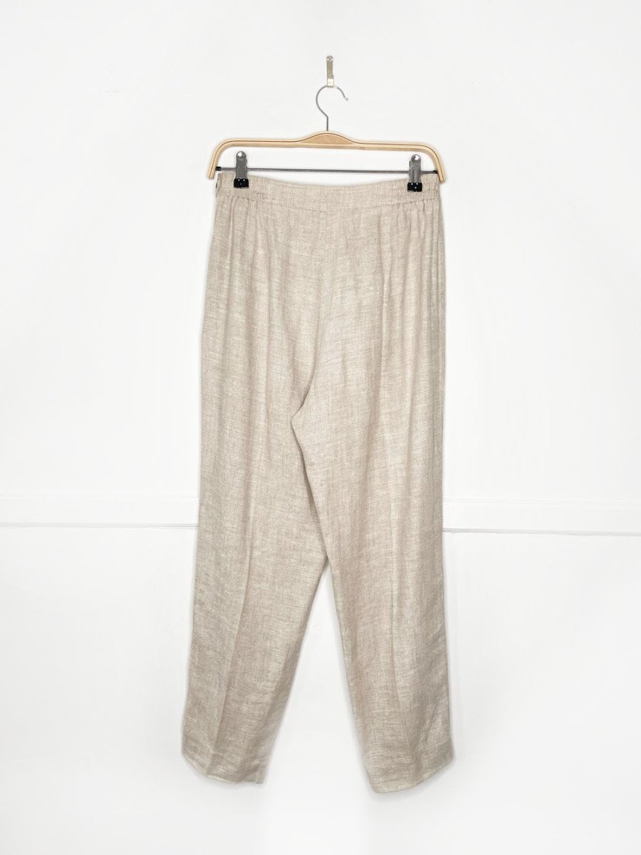 x2 atelier lyse spenard 100% linen knit woven shirt + pants set - good market thrift store