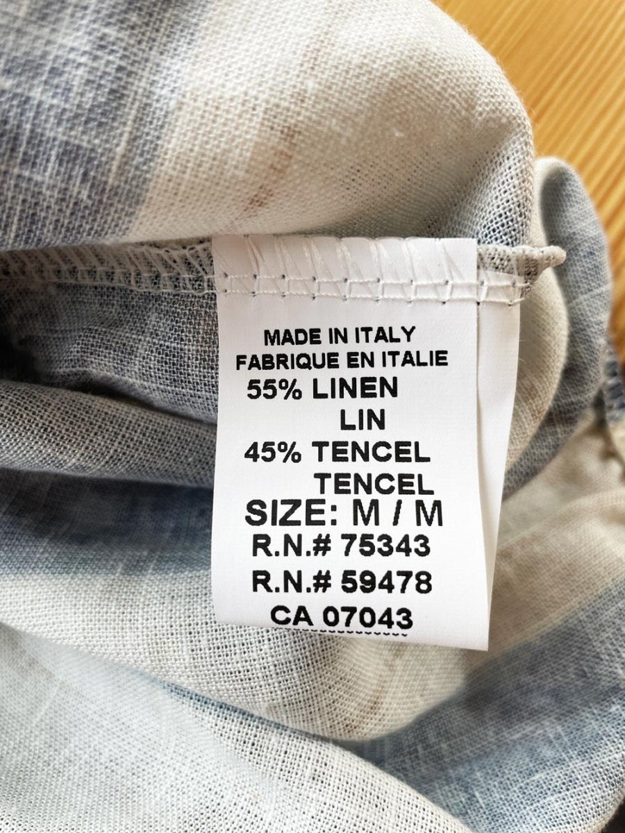 x2 ballambia linen-blend stripe wide leg crop top set | made in italy - good market thrift store