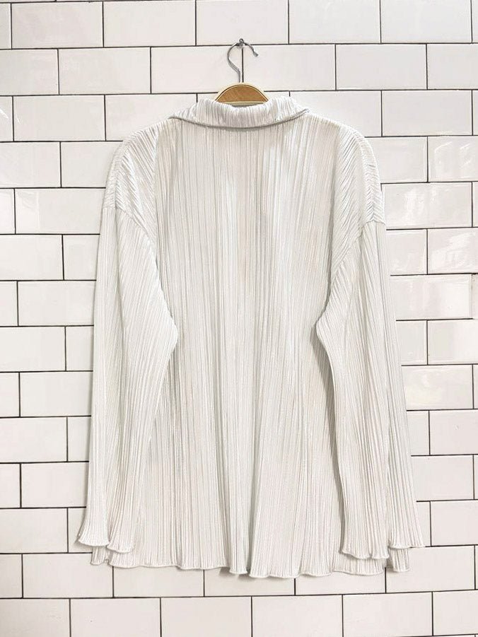 x2 flowy relaxed fit crinkle shirt and wide leg pant set - good market thrift store