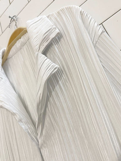 x2 flowy relaxed fit crinkle shirt and wide leg pant set - good market thrift store