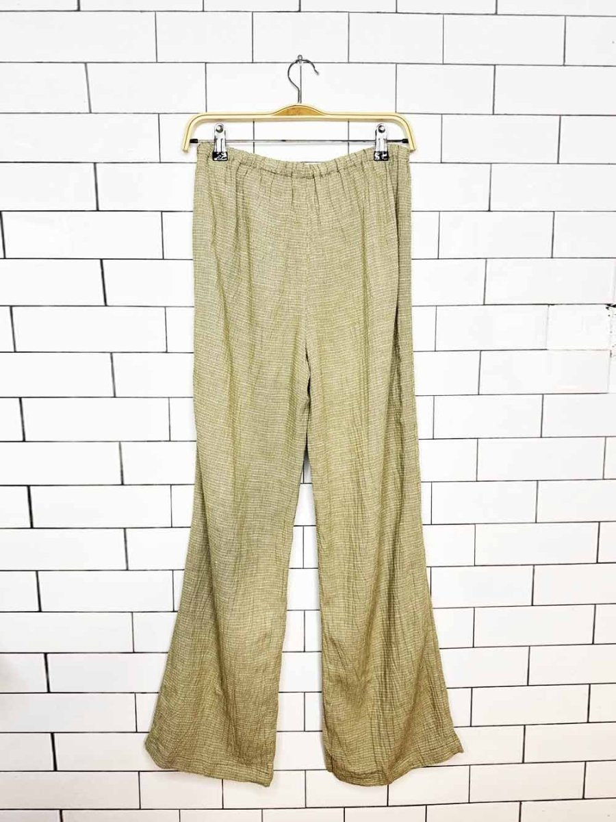 x2 jones new york linen-blend crinkle shirt + lounge pant set - good market thrift store