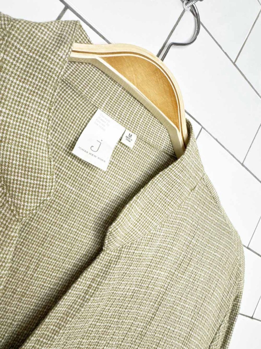 x2 jones new york linen-blend crinkle shirt + lounge pant set - good market thrift store