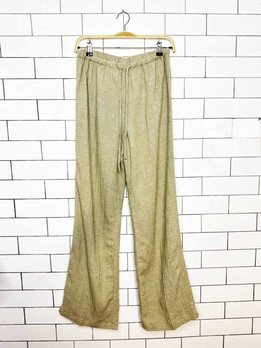 x2 jones new york linen-blend crinkle shirt + lounge pant set - good market thrift store