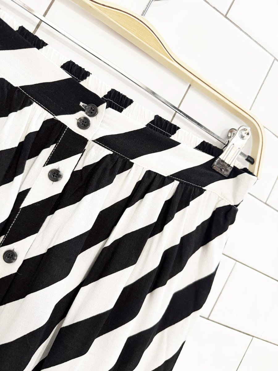 x2 nine west striped halter top + full button tiered midi skirt set - good market thrift store
