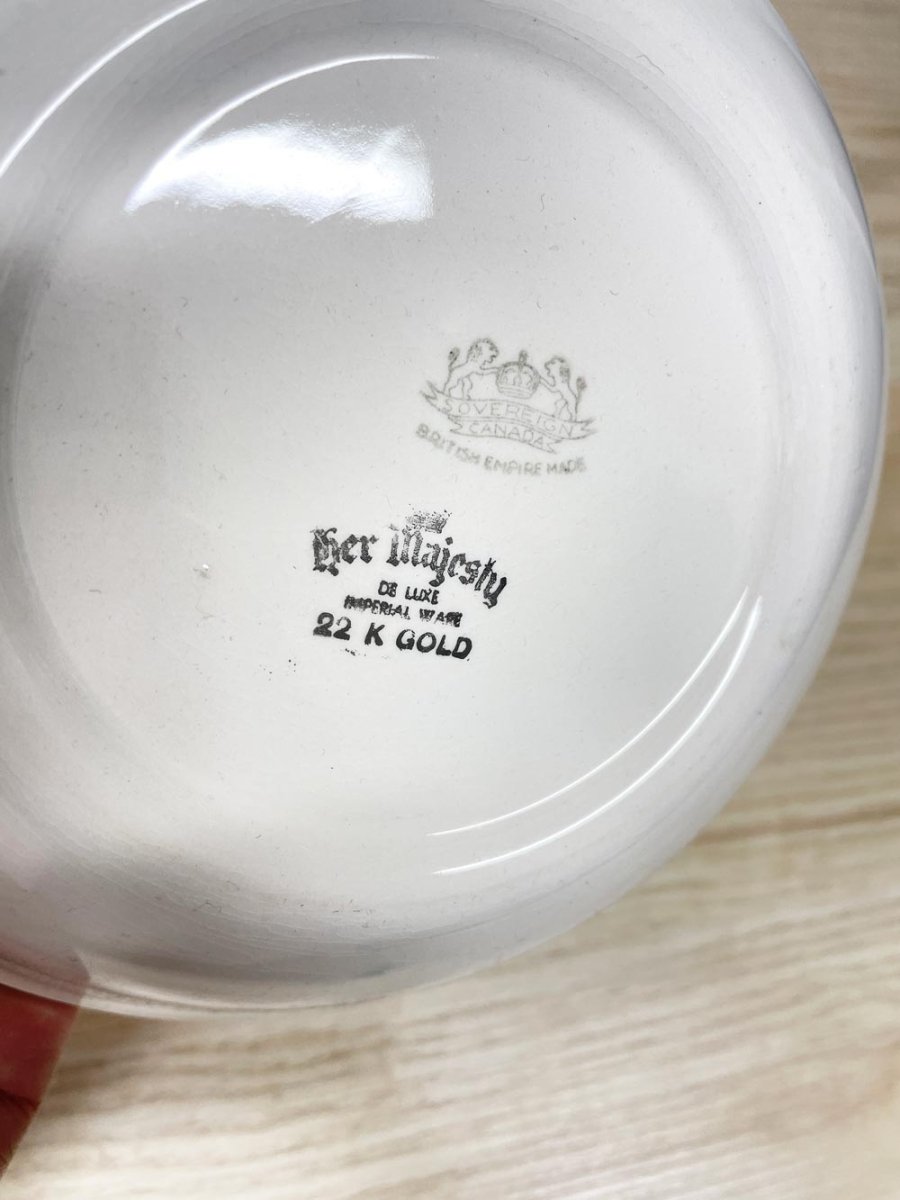 x2 vintage 30s antique 22k gold soup bowl | her majesty's china - good market thrift store