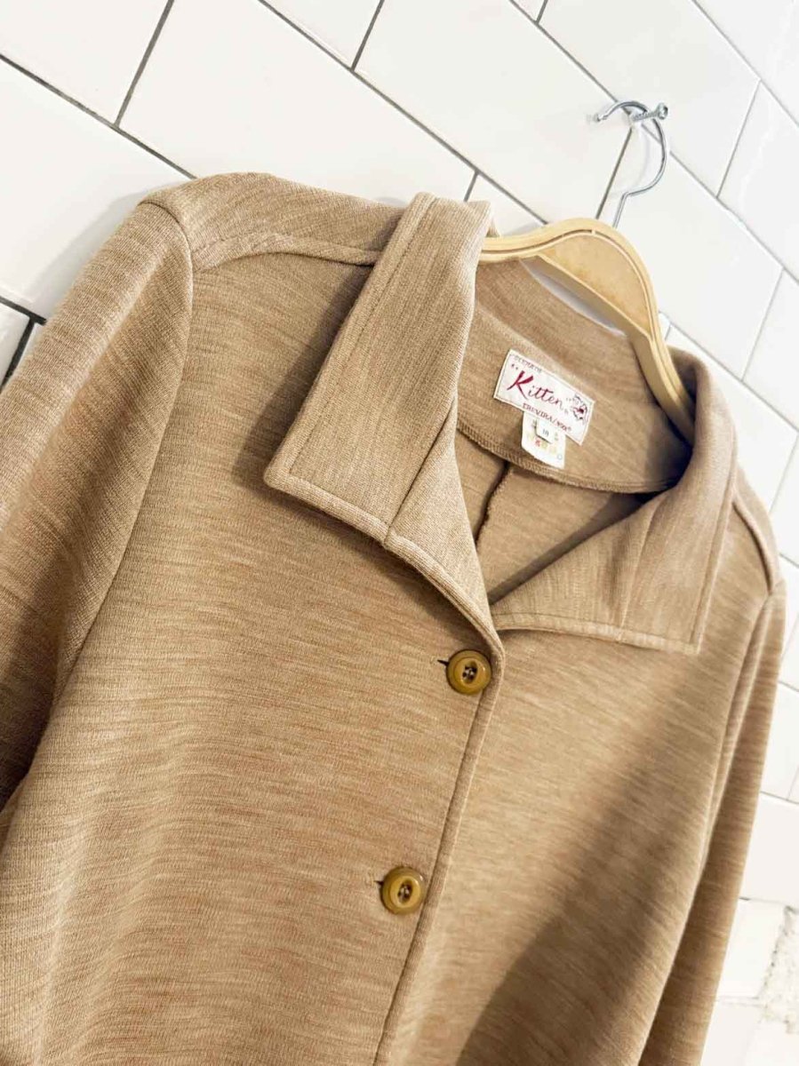 x2 vintage 60s glenayr kitten wool - blend belted pant suit - good market thrift store