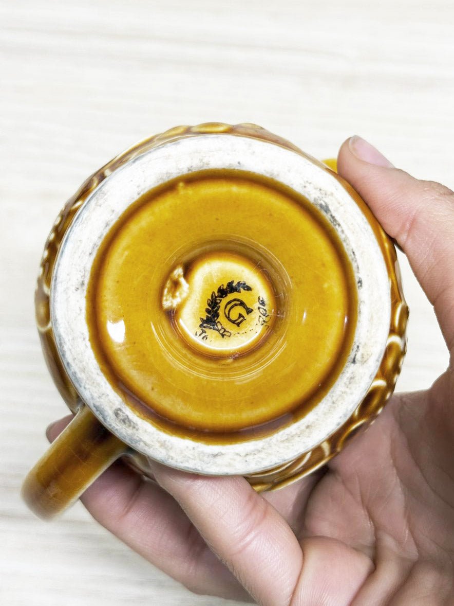 x2 vintage 60s inarco flower pottery sugar and creamer set | made in Japan - good market thrift store