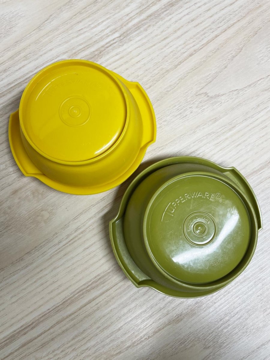 x2 vintage 70s tupperware | avocado + lemon - good market thrift store