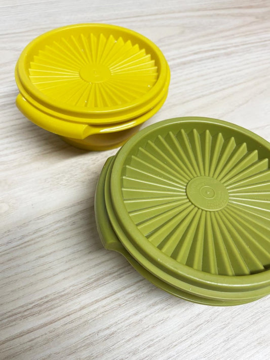 x2 vintage 70s tupperware | avocado + lemon - good market thrift store