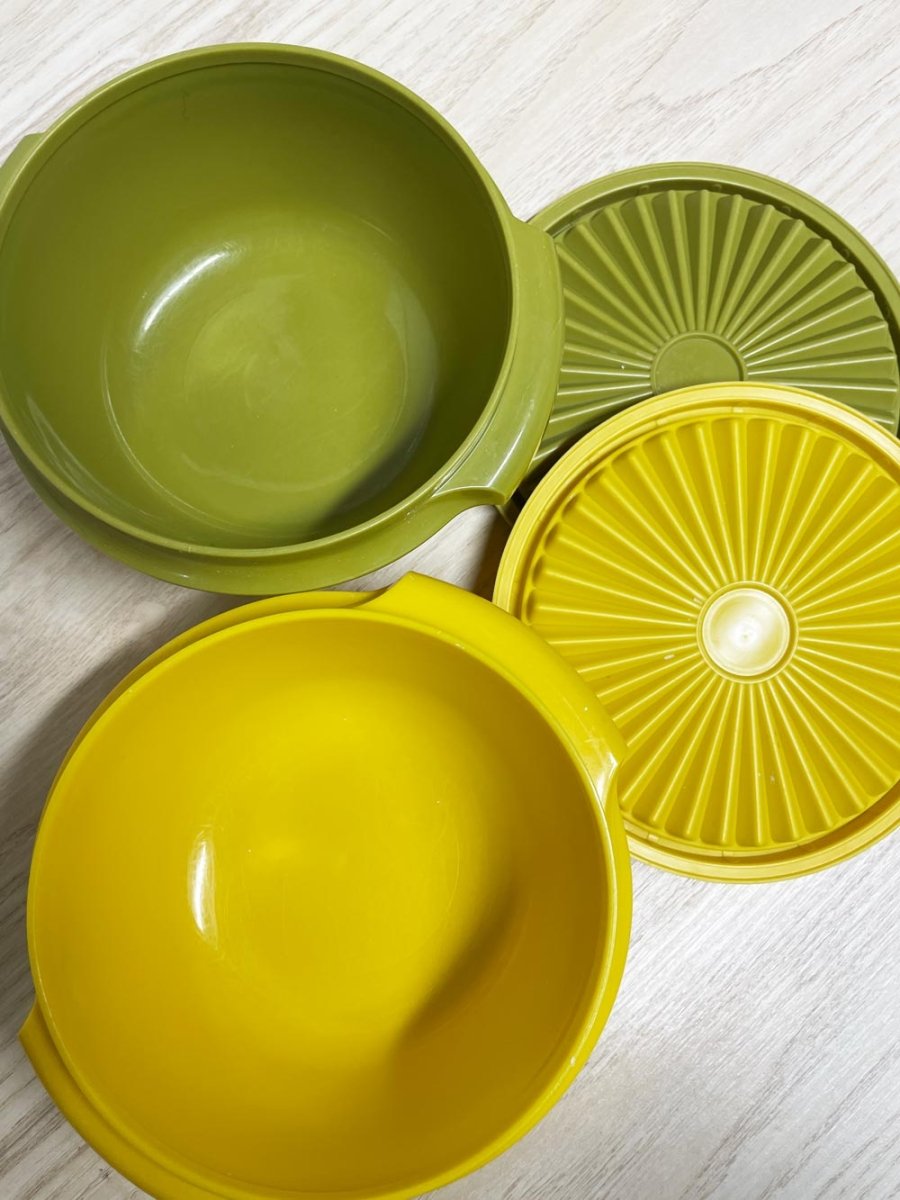 x2 vintage 70s tupperware | avocado + lemon - good market thrift store