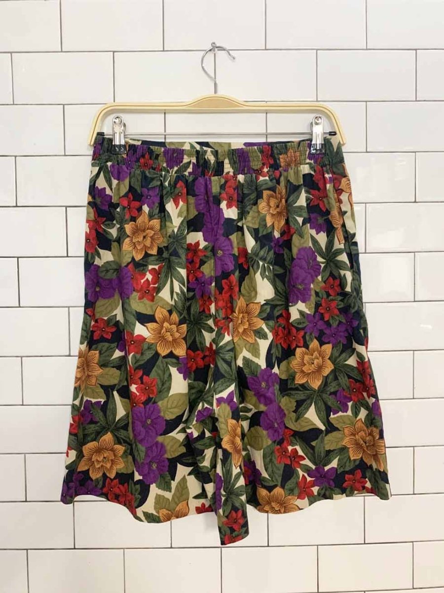 x2 vintage 90s cristin stevens floral shirt + shorts resort wear set - good market thrift store