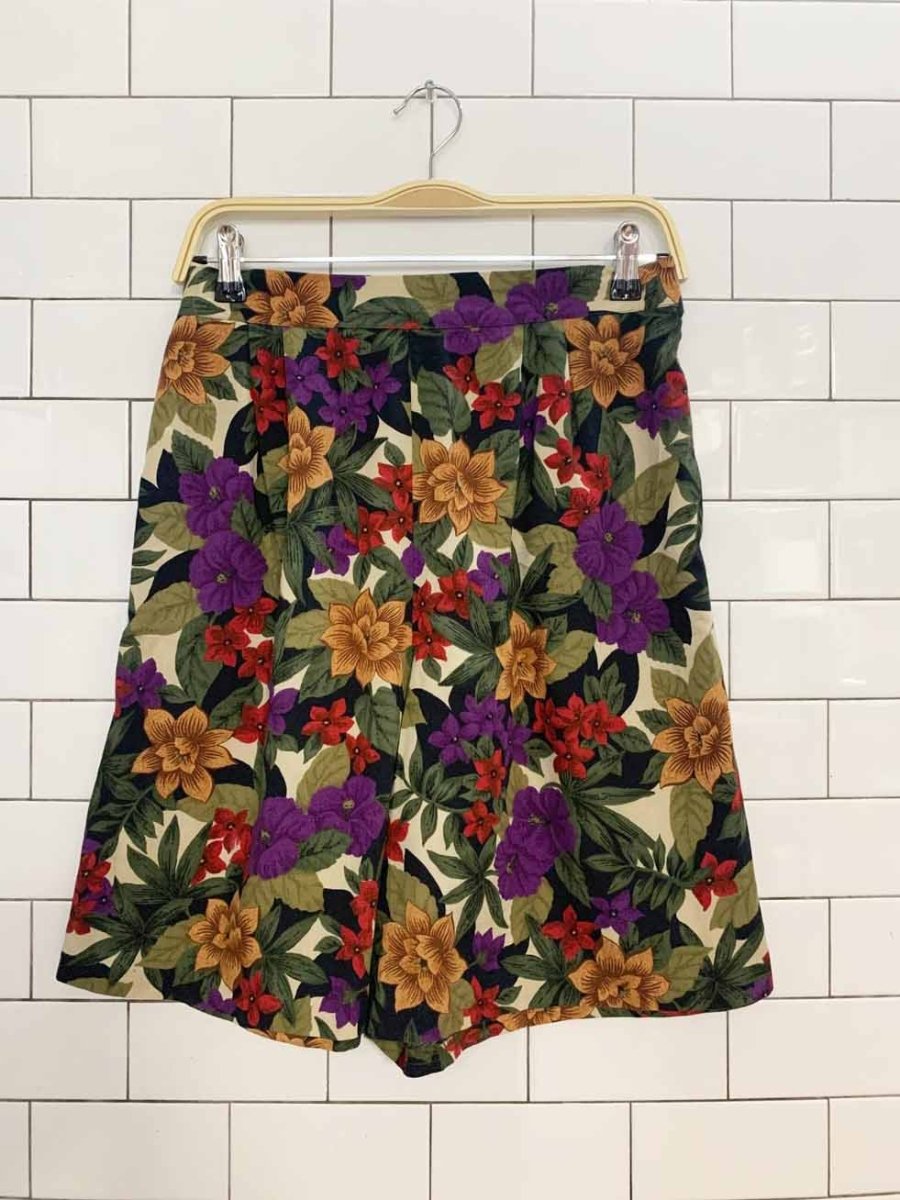 x2 vintage 90s cristin stevens floral shirt + shorts resort wear set - good market thrift store