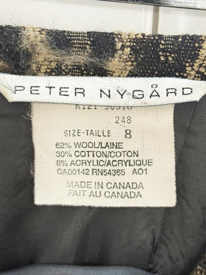 x2 vintage 90s peter nygard wool - blend animal print vest + skirt set | union made in Canada - good market thrift store