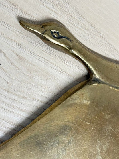 x2 vintage brass flying geese wall decor - good market thrift store