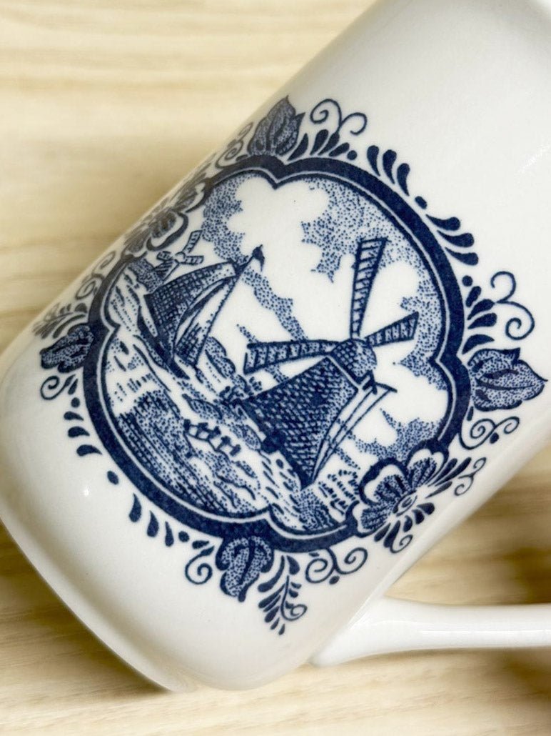 x2 vintage churchill dutch windmill mugs | made in England - good market thrift store