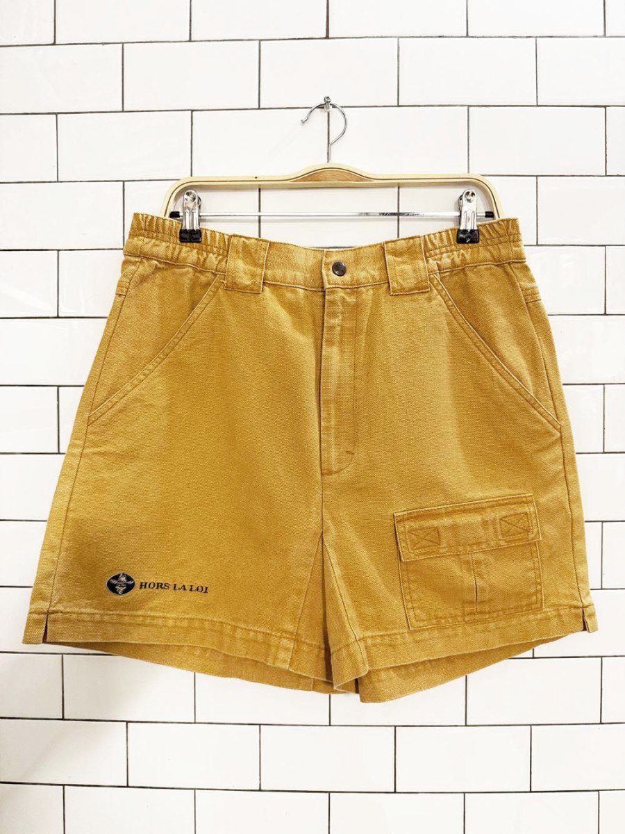 x2 vintage hors la loi canvas utility vest + shorts set - good market thrift store