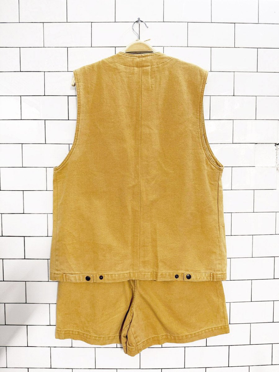 x2 vintage hors la loi canvas utility vest + shorts set - good market thrift store
