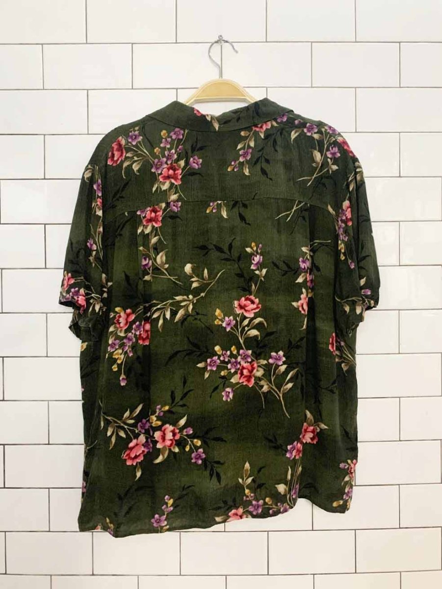 x2 vintage jaclyn & smith floral shirt + shorts resort wear set - good market thrift store