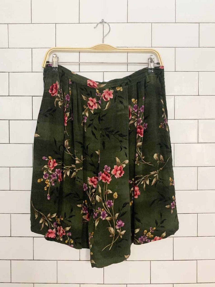 x2 vintage jaclyn & smith floral shirt + shorts resort wear set - good market thrift store