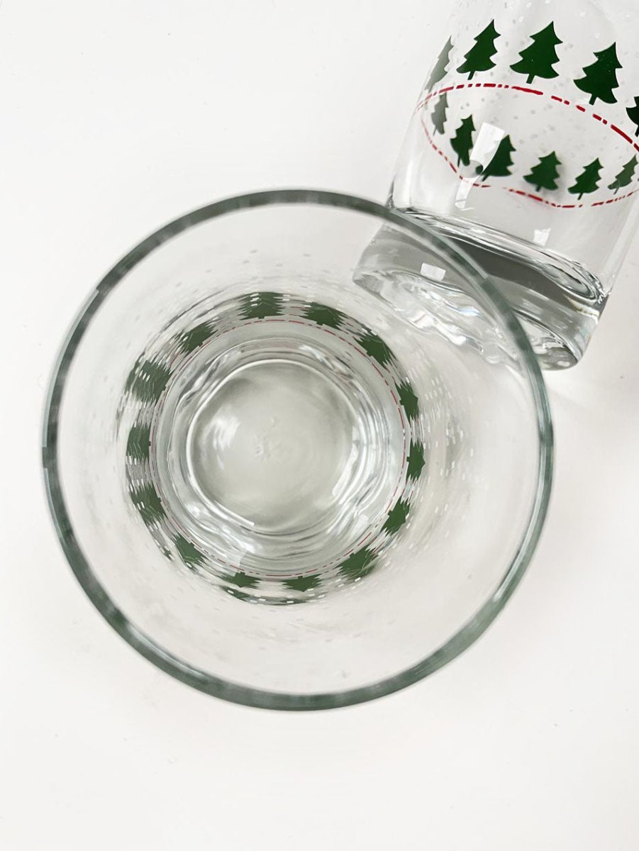 x2 vintage libbey holiday winterland pinch glass tumblers - good market thrift store