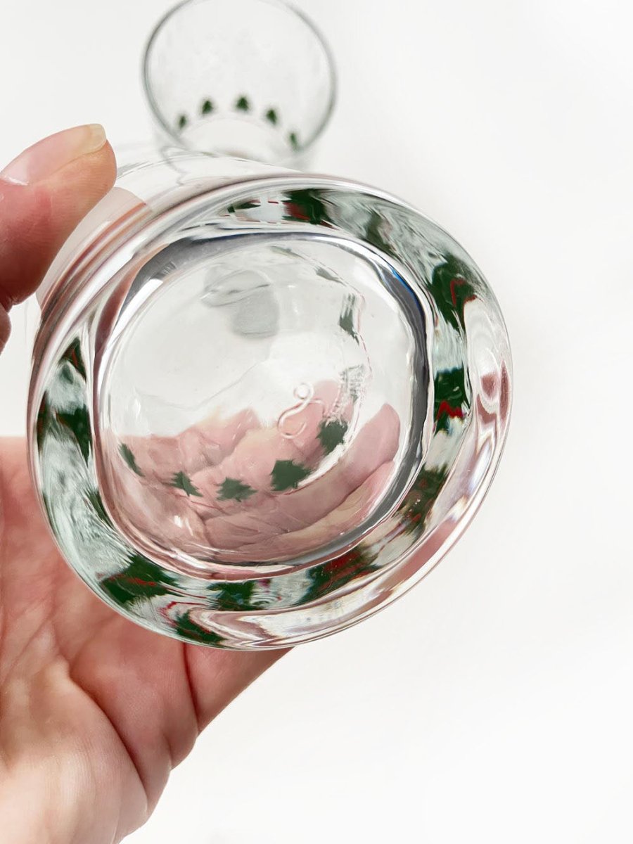 x2 vintage libbey holiday winterland pinch glass tumblers - good market thrift store