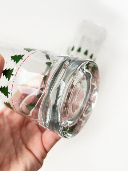 x2 vintage libbey holiday winterland pinch glass tumblers - good market thrift store