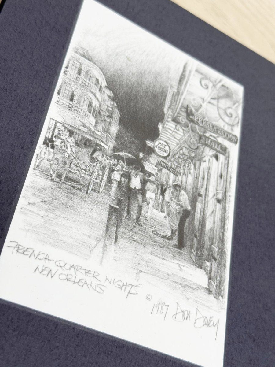 x2 vintage new orleans pencil drawings on wood - good market thrift store