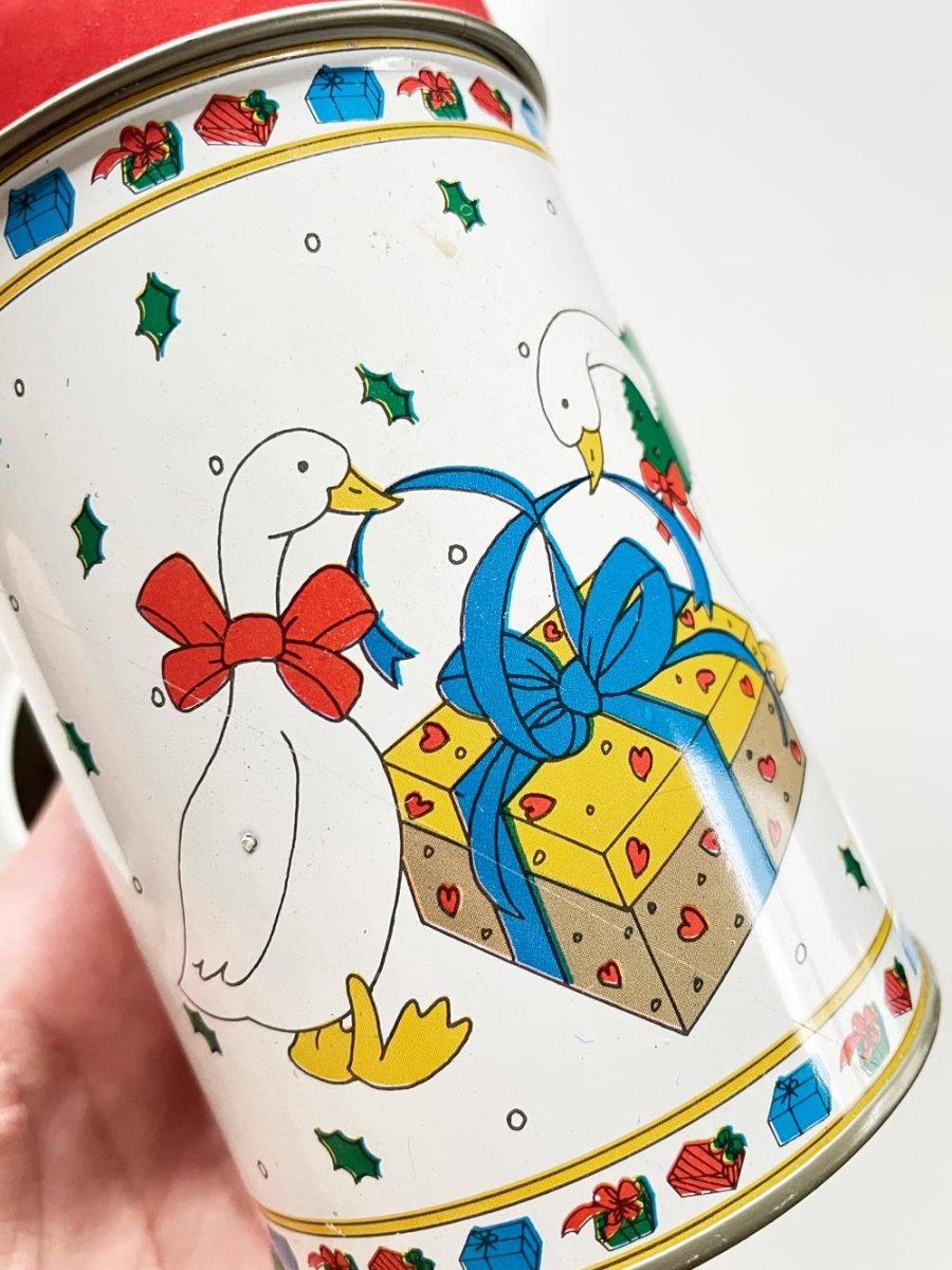 x3 vintage holiday geese stacking round tins - good market thrift store
