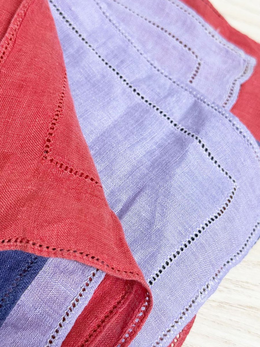 x3 vintage pointelle square scarves - good market thrift store