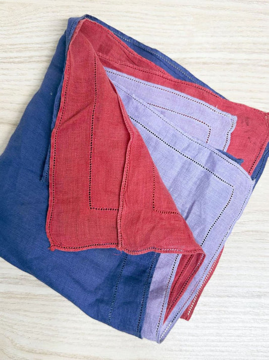 x3 vintage pointelle square scarves - good market thrift store