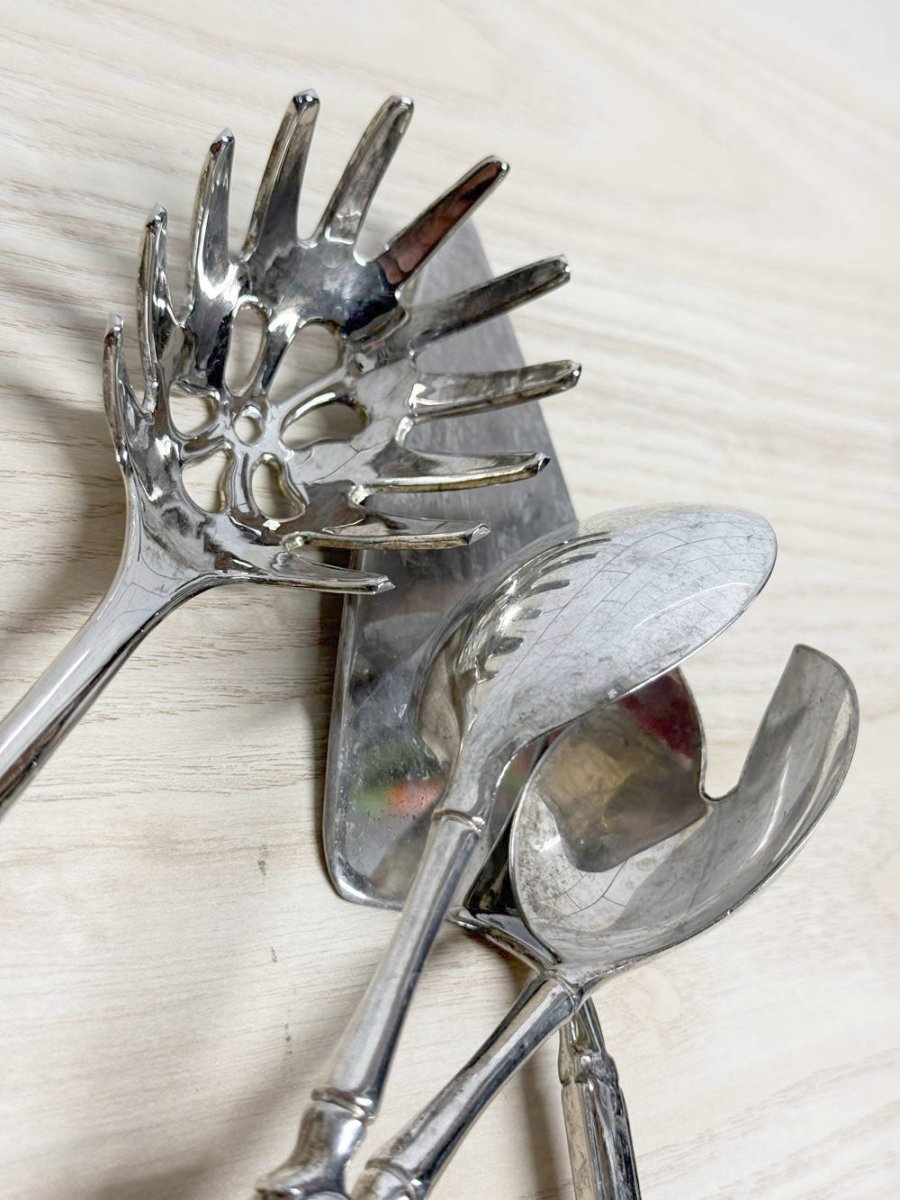 x3 vintage silver plated serving utensils | made in Italy - good market thrift store