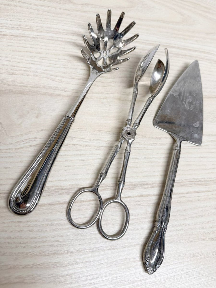 x3 vintage silver plated serving utensils | made in Italy - good market thrift store