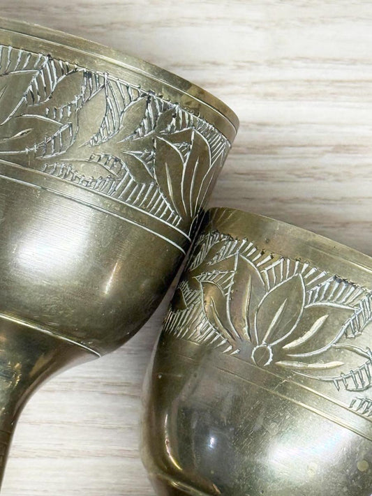 x4 vintage brass cups - good market thrift store