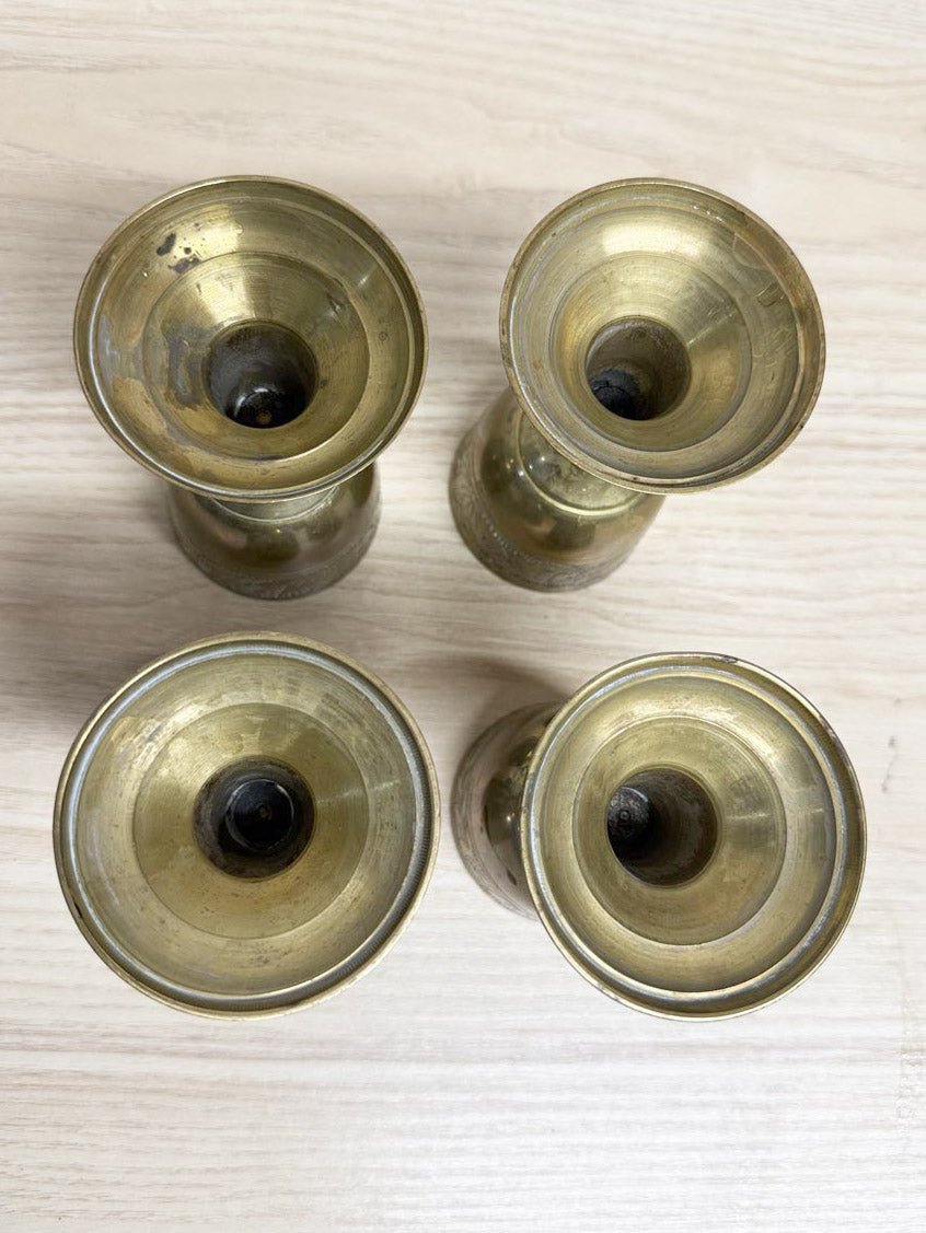 x4 vintage brass cups - good market thrift store