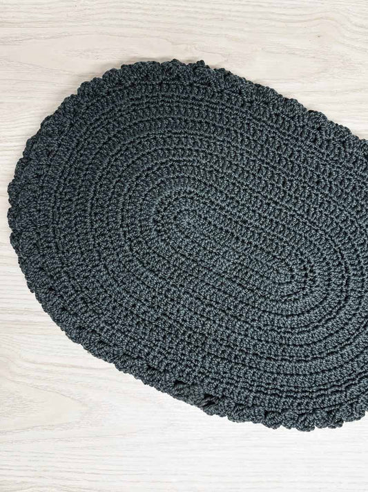 x4 vintage hand - knit oval dinner placements - good market thrift store