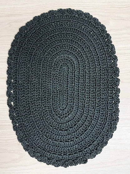 x4 vintage hand - knit oval dinner placements - good market thrift store