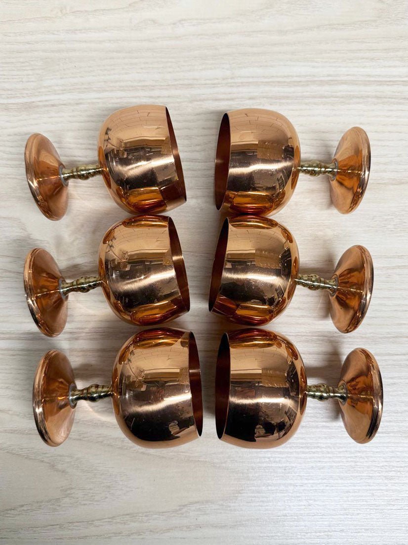x6 vintage copper wine goblets | made in Canada - good market thrift store