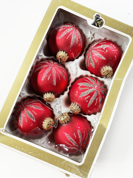 x6 vintage krebs & sohn glass ornaments | made in west germany - good market thrift store