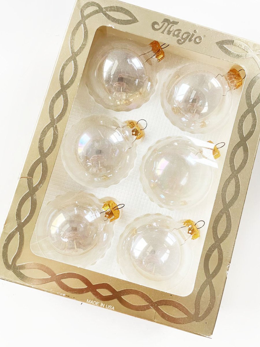 x6 vintage magic iridescent glass ornaments | made in USA | rauch - good market thrift store